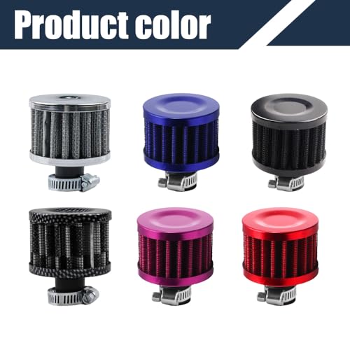 WINUERK Breather Filter, Air Filter Valve Cover Breather, 12mm Mini Air Filter Vent Crankcase Breather, Air Filter Cold Air Intake Filter Breather, Car Accessories Universal for Car, Motorcycle - Image 3