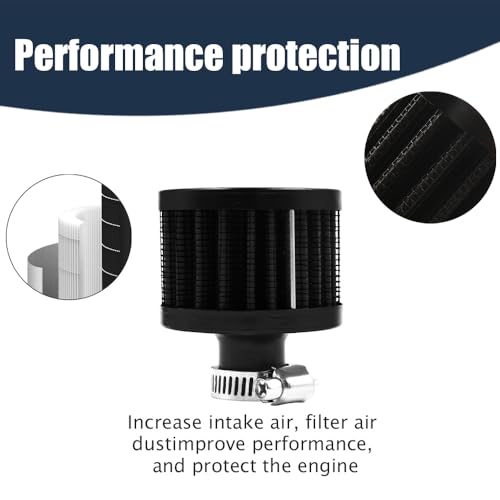 WINUERK Breather Filter, Air Filter Valve Cover Breather, 12mm Mini Air Filter Vent Crankcase Breather, Air Filter Cold Air Intake Filter Breather, Car Accessories Universal for Car, Motorcycle - Image 5