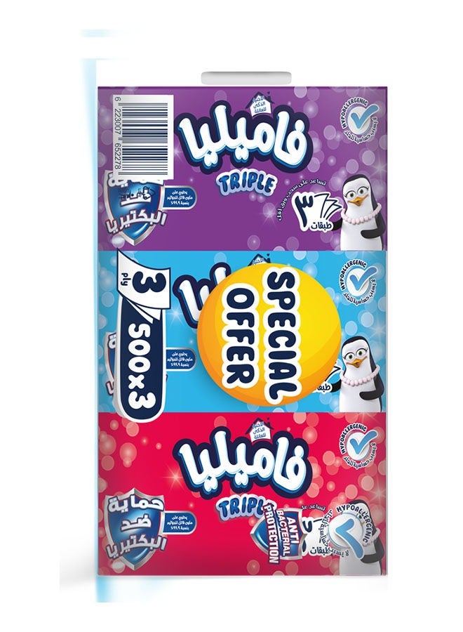 Familia Anti Bacterial Facial Tissues 3 Ply 500 x 3 - Image 2