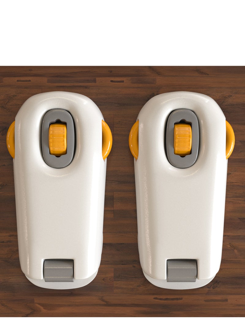 BAYBEE Baybee 2 Pcs Baby Safety Lock for Kids, Door Stopper for Baby Proofing Products with 3M Adhesive, Child Safety Locks for Drawers, Fridge,Cupboard,Cabinet Lock for Infants (Beige)  - Image 1
