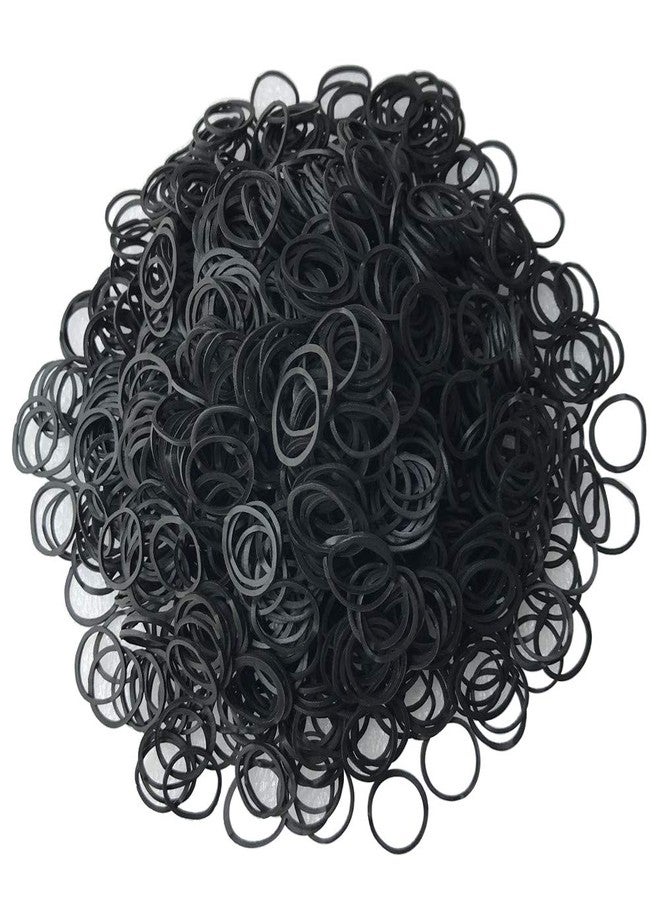 Aivwis 1200 Pcs Black Rubber Bands，Mini Hair Rubber Bands, Rubber Hair Ties, for Kids Hair, Braids Hair, Wedding Hairstyle and More by Aivwis (Diameter 15 mm, Black) - Image 1