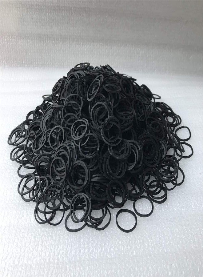 Aivwis 1200 Pcs Black Rubber Bands，Mini Hair Rubber Bands, Rubber Hair Ties, for Kids Hair, Braids Hair, Wedding Hairstyle and More by Aivwis (Diameter 15 mm, Black) - Image 2