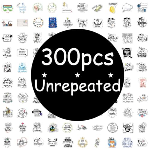 1step2dream 300pcs Spanish Inspirational Stickers for Teachers and Student Motivational Decal Positive Quote for Journaling ScrapbookVision Board - Image 3