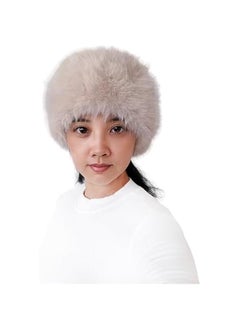 Arabest Beige Long Pile Faux Fur Women's Winter Ear Warmer Headband  - Image 1