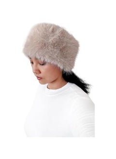 Arabest Beige Long Pile Faux Fur Women's Winter Ear Warmer Headband  - Image 2