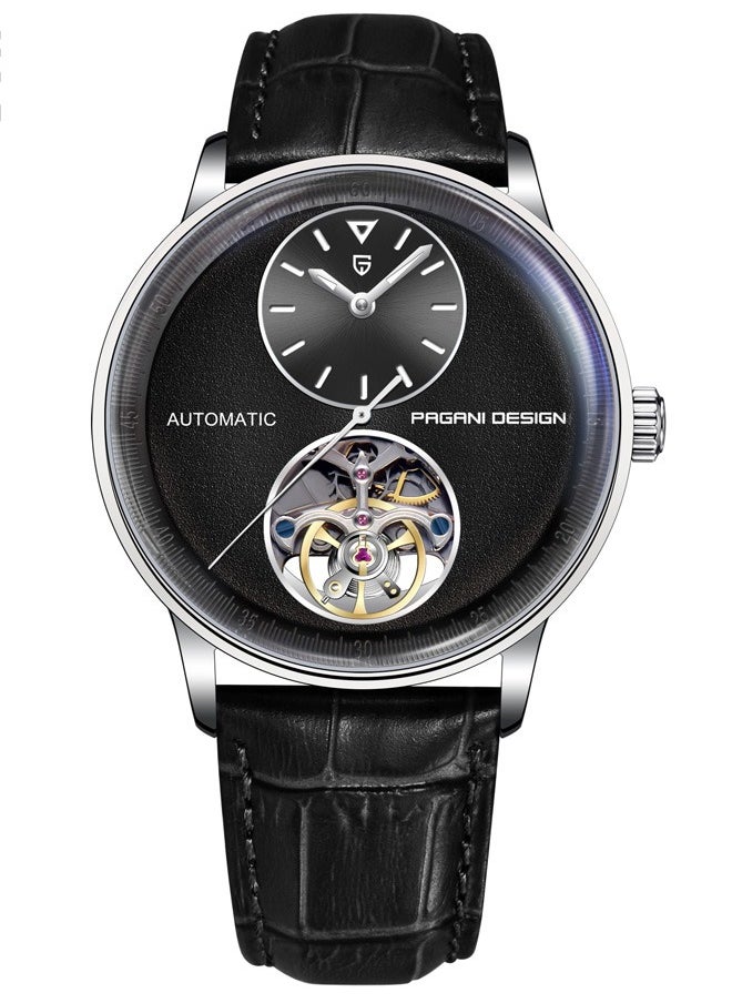 PAGANI DESIGN Men's Mechanical Automatic Watches, 42MM Metal Frame, Black Dial With High-Quality PU Leather Strap, Fashionable And Business PD1796  - Image 1