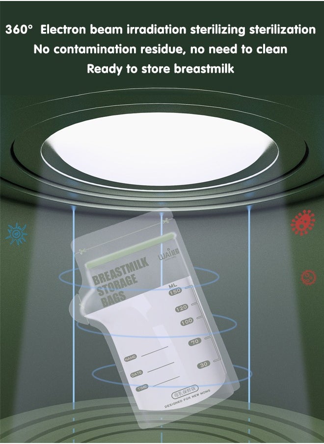 30 Pieces Breastmilk Storage Bag, Disposable Milk Storage Bag for Breastfeeding, No-Leak Milk Freezer Storage Pouches, 150ml / 200ml
