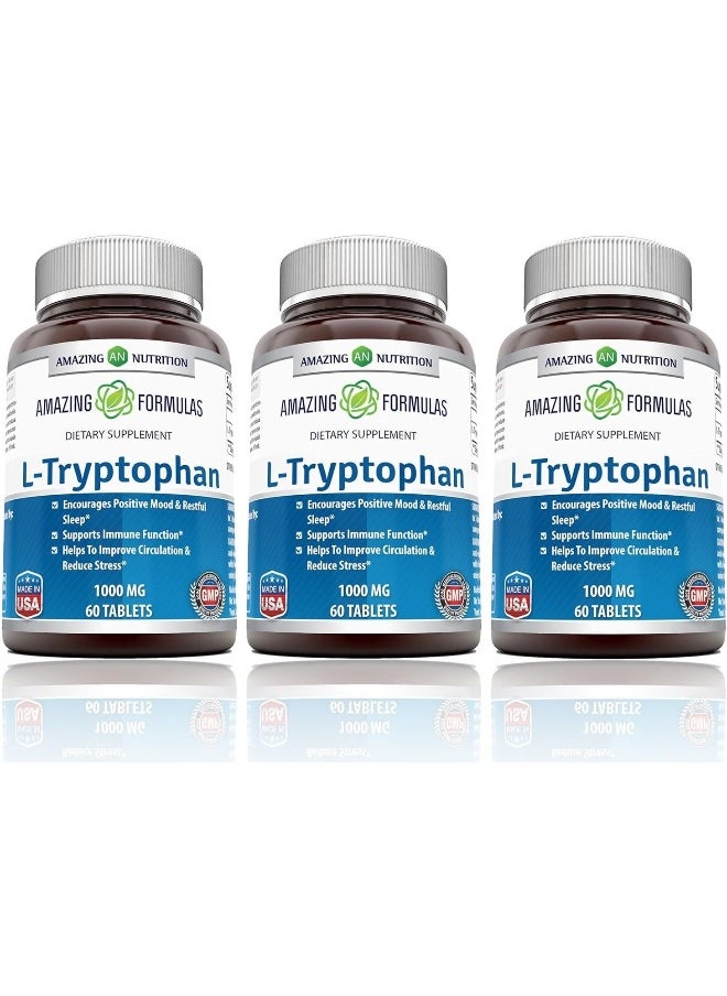 Amazing Formulas L-Tryptophan - 1000 Mg, Tablets - Non-GMO - Encourages Positive Mood & Restful Sleep - Supports Immune Function - Helps to Improve Circulation & Reduce Stress* (60 Count (Pack of 3)) - pzsku/Z991B5E89275198E7DB27Z/45/_/1740377584/14ece999-80a9-467b-bab5-9757d6da2deb