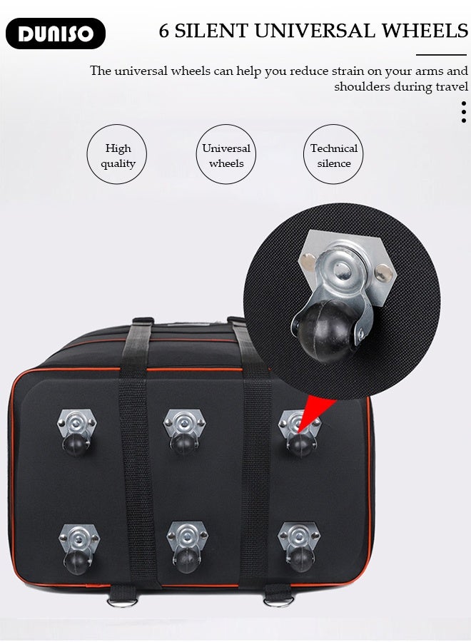 DUNISO Expandable Foldable Luggage Bag Suitcase Collapsible Rolling Travel Luggage Bag Duffel Bag Rolling Wheeled Suitcase Travel Oxford Duffel Bag for Men and Women Lightweight Large Capacity Suitcases  - Image 4