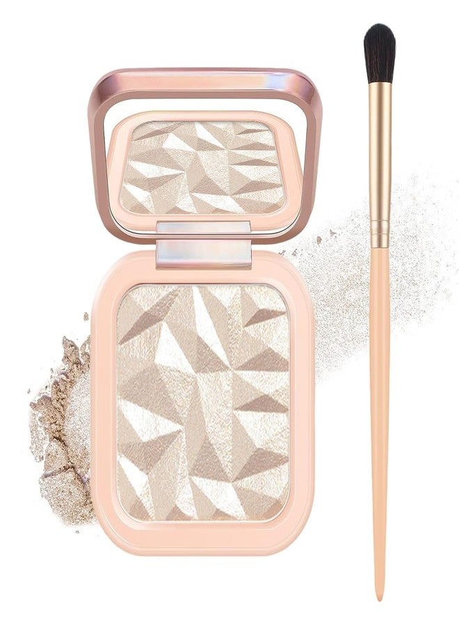 Mysense Face Highlighter Makeup Palette with Mirror & Brush, Highlighting Shimmer Powder Face Illuminator Makeup, Natural Glow Finish, Iluminadores De Maquillaje - Sun Glow - Image 1
