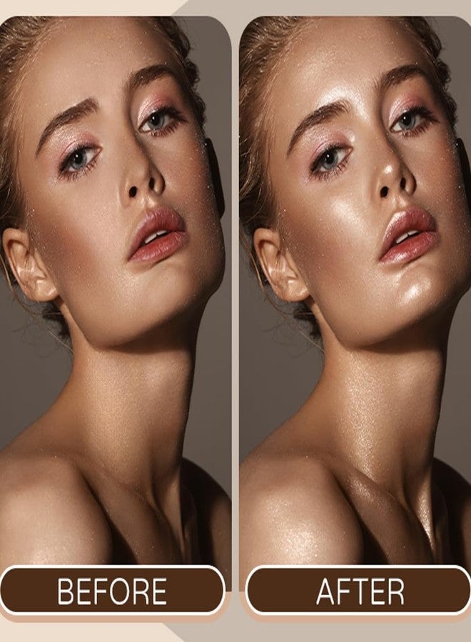 Mysense Face Highlighter Makeup Palette with Mirror & Brush, Highlighting Shimmer Powder Face Illuminator Makeup, Natural Glow Finish, Iluminadores De Maquillaje - Sun Glow - Image 5