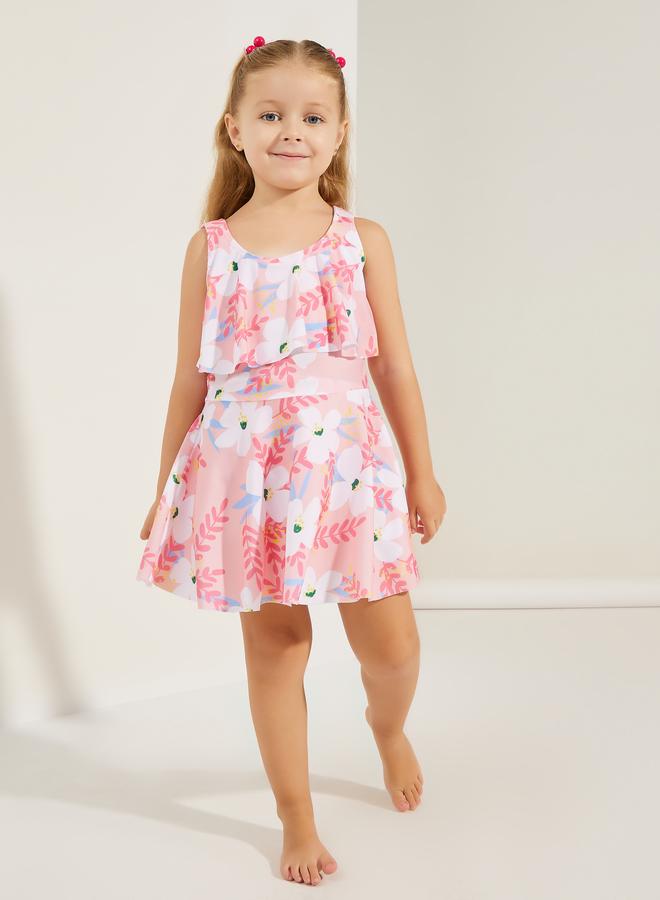 ستايلي طقم سباحة ستایلی بطبعة أزهار فستان وشورت - Image 1