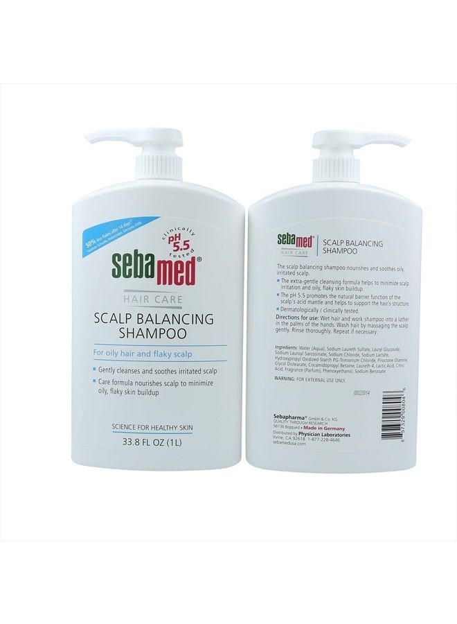 Sebamed Scalp Balancing Shampoo - Gentle Anti Dandruff Shampoo Formula for Oily Hair and Flaky Scalp 33.8 Fluid Ounces (1 Liter with Pump) Pack of 2 - Image 3