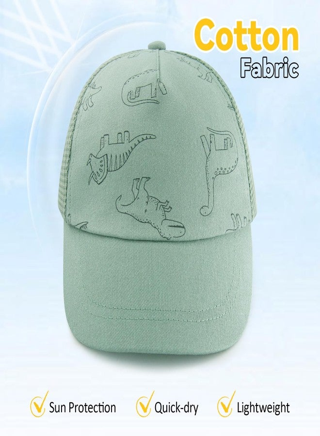 POMIJIAN Toddler Baseball Hat Baby Boy Sun Hat Cotton Baseball Cap UV Protection Girls Outdoor Park Hats for Kids (US, Age, 1 Year, 2 Years, 1a6-green) - Image 2