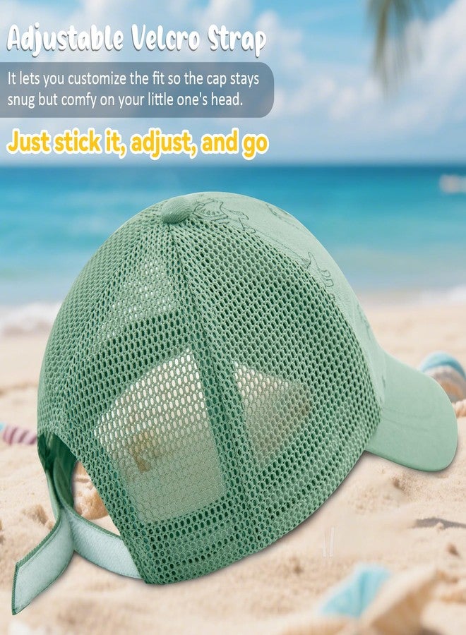 POMIJIAN Toddler Baseball Hat Baby Boy Sun Hat Cotton Baseball Cap UV Protection Girls Outdoor Park Hats for Kids (US, Age, 1 Year, 2 Years, 1a6-green) - Image 3