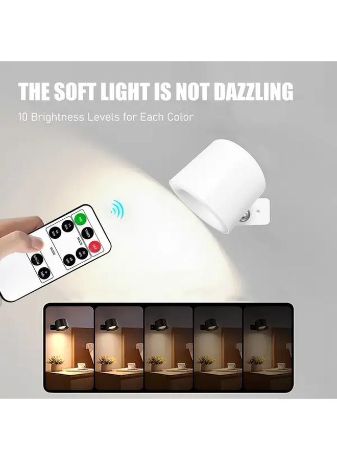 White Magnetic Wall Light With 360 Rotating Motion Sensor Remote Control Rechargeable Lithium Battery Touch Adjustable Brightness For Bedrooms Hallways Living Rooms - Image 5