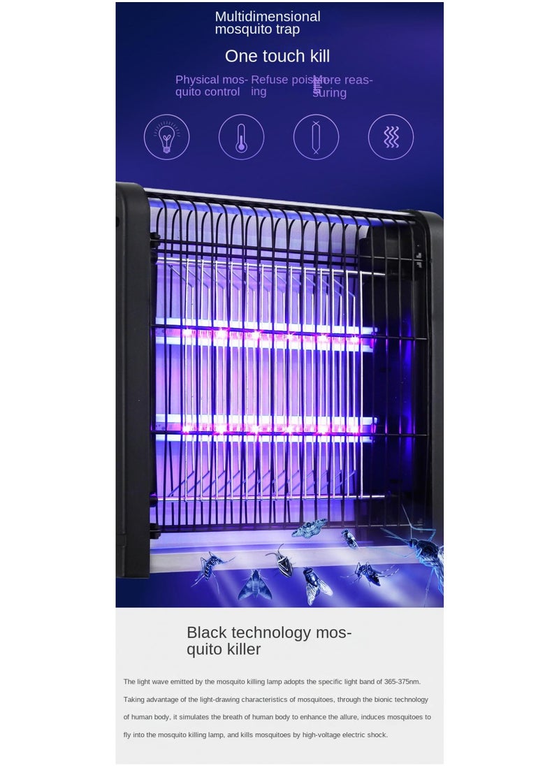 General - 12W LED Electric Mosquito Zapper Indoor And Outdoor Flying Fly Insect Killer Lamp Bug And Pest Trap Pest Repeller Repellent Traps Eliminator Catcher Lure Zapper Kills Mosquito - Image 1