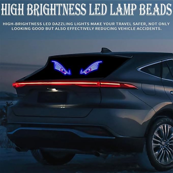 KASTWAVE Dynamic Eye DESIGN Led Car Lights Usb Powered Waterproof Ambient Lighting For Rear Window And Windscreen Push Button Control Decorative Flashing Eye Led Lights For Interior  Exterior - Image 5