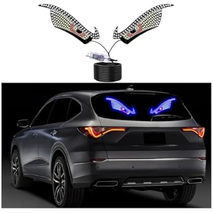 KASTWAVE Dynamic Eye DESIGN Led Car Lights Usb Powered Waterproof Ambient Lighting For Rear Window And Windscreen Push Button Control Decorative Flashing Eye Led Lights For Interior  Exterior - Image 1