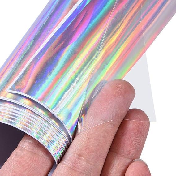 LIVECOOL Holographic Silver Car Vinyl Wrap Chrome Silver Glossy Laser Rainbow Self Adhesive Wrapping Film for Vehicle Exterior Interior (Rainbow, 12 X 24 Inch) - Image 3