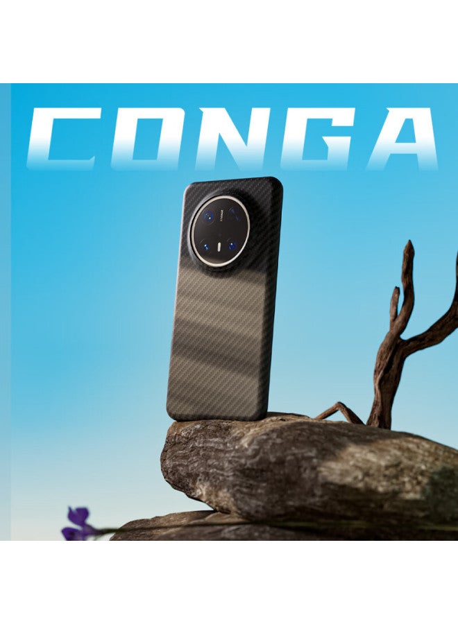 Conga Kevlar Aramid Fiber Full Protection Case For Huawei Mate 70 Pro Ultra Thin Hard Shell Anti-drop Heat Dissipation Black Fire - Image 1