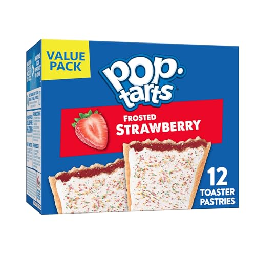 Pop Tarts Pop-Tarts Toaster Pastries, Breakfast Foods, Kids Snacks, Frosted Strawberry (12 Pop-Tarts) - Image 1