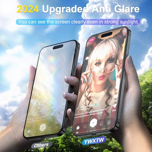 YWXTW 2 Pack Matte Screen Protector for iPhone 16 Pro Max 6.9 Inch + 1 Set Camera Lens Protector, Anti Glare Anti Fingerprint 16 Pro Max Glass Screen Protector, Bubble Free, Smooth as Silk - Image 3