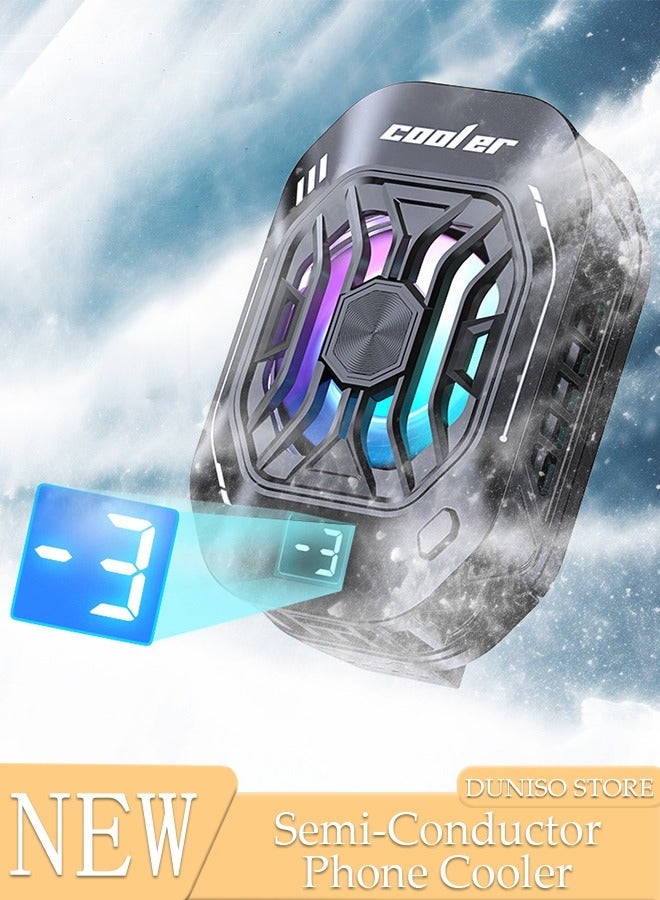 DUNISO Phone Cooler for Live Streaming and Gaming, Semi-Conductor Cooling Chip Mobile Phone Radiator with Adjustable 3 Gear Wind Speed and Adjustable Stand, Fit All Types of iPhone Android Smartphones - Image 1