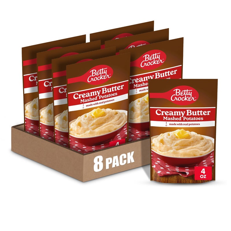 Betty Crocker Creamy Butter Mashed Potatoes Made with Real Potatoes 4 oz Pack of 8 - Image 3