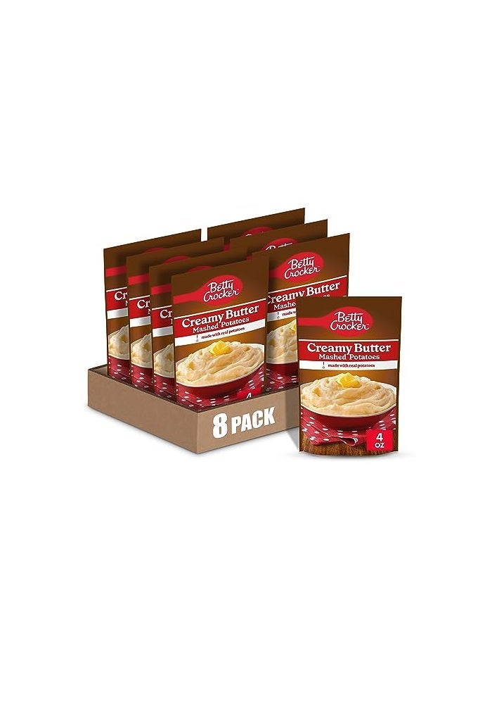 Betty Crocker Creamy Butter Mashed Potatoes Made with Real Potatoes 4 oz Pack of 8 - Image 1