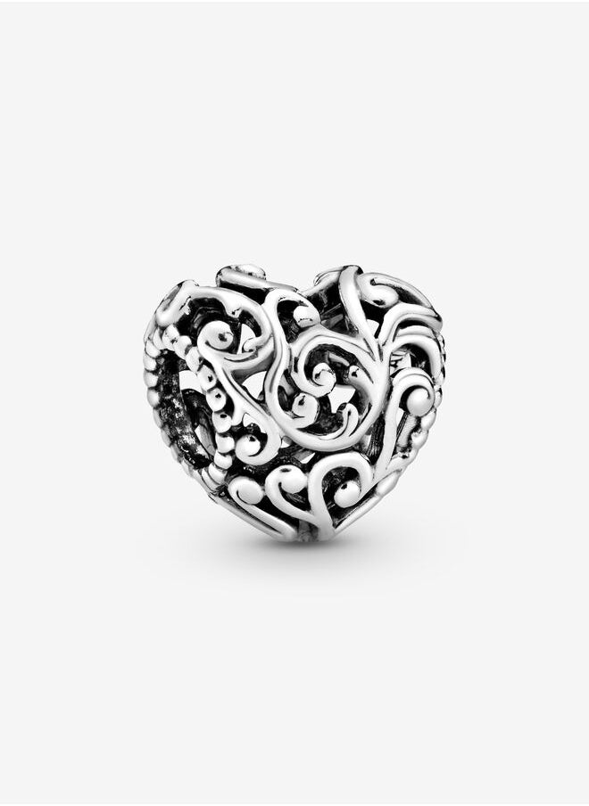 PANDORA - Pandora Regal Pattern Heart Silver Charm 797672 - Image 1