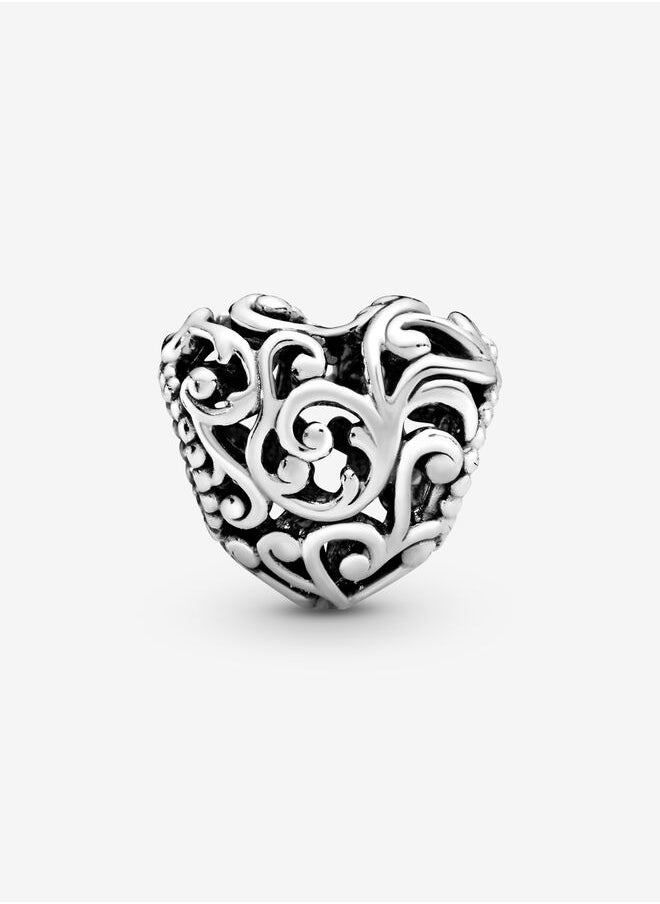PANDORA - Pandora Regal Pattern Heart Silver Charm 797672 - Image 1