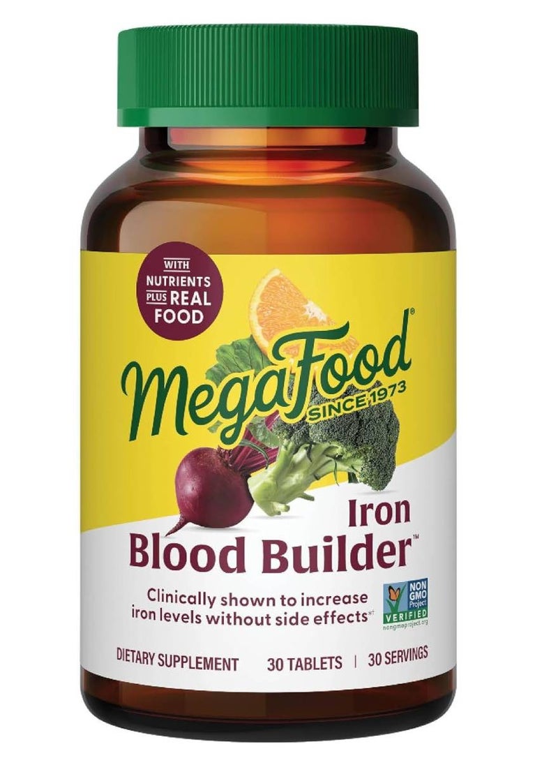 MegaFood Blood Builder Liquid Iron Once Daily Clinically Shown Increase Iron Levels Without Side Effects Orchard Fruit Flavored With Tart Cherry Apple And Pea 230 Ml 23 Servings  - Image 1