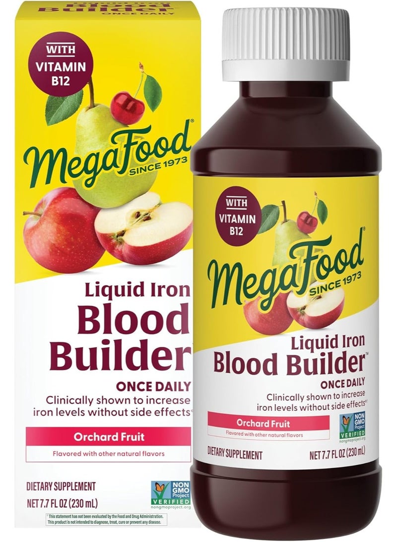 Blood Builder Liquid Iron Once Daily Clinically Shown Increase Iron Levels Without Side Effects Orchard Fruit Flavored With Tart Cherry Apple And Pea - 7.7 FL OZ (230 mL) / 23 SERVINGS	DIETARY SUPPLEMENT