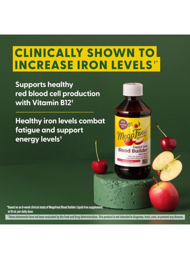 Blood Builder Liquid Iron Once Daily Clinically Shown Increase Iron Levels Without Side Effects Orchard Fruit Flavored With Tart Cherry Apple And Pea - 7.7 FL OZ (230 mL) / 23 SERVINGS	DIETARY SUPPLEMENT