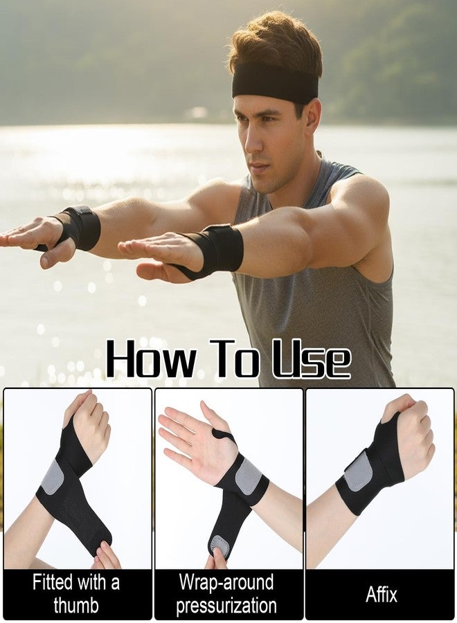 Nogeqi 2 Pcs Ultra-Thin Wrist Wrap, Elastic Wrist Brace For Tendonitis Fit Left Or Right Hand For Carpal Tunnel Pain Relief Sports Tennis Compression And Support For Fitness (Black) - Image 3