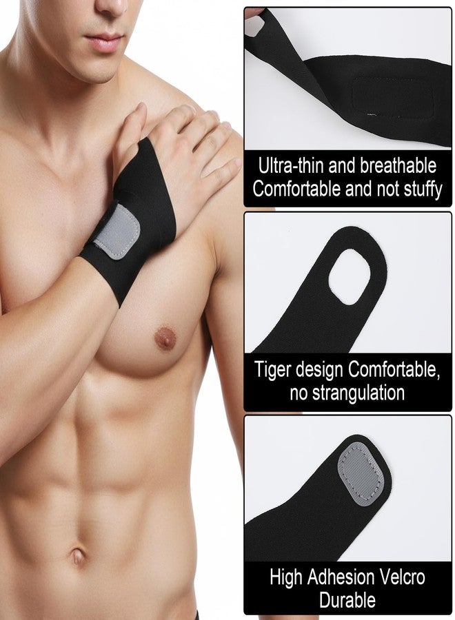 Nogeqi 2 Pcs Ultra-Thin Wrist Wrap, Elastic Wrist Brace For Tendonitis Fit Left Or Right Hand For Carpal Tunnel Pain Relief Sports Tennis Compression And Support For Fitness (Black) - Image 4