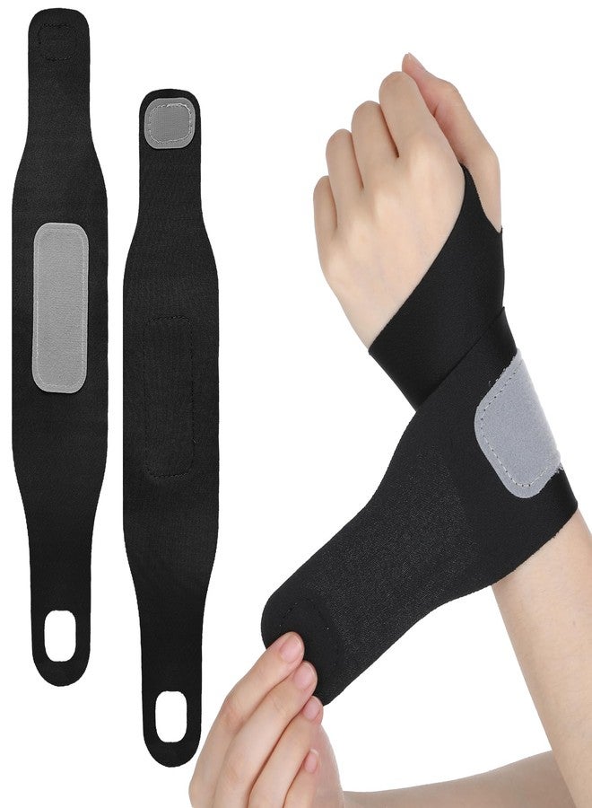 Nogeqi 2 Pcs Ultra-Thin Wrist Wrap, Elastic Wrist Brace For Tendonitis Fit Left Or Right Hand For Carpal Tunnel Pain Relief Sports Tennis Compression And Support For Fitness (Black) - Image 1