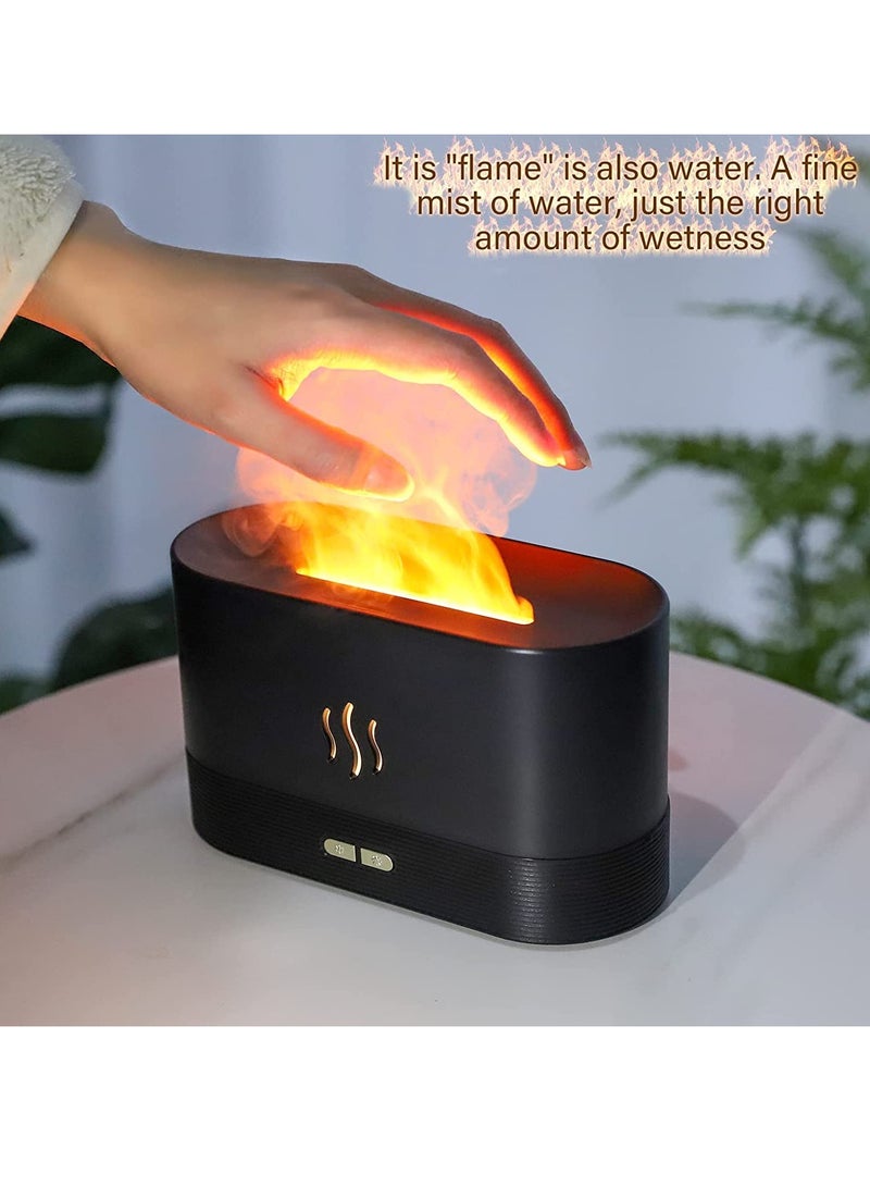 ELTRAZONE Flame Air Diffuser,Humidifier,Portable-Noiseless Aroma Diffuser for Home,Office or Yoga Essential Oil Diffuser with No-Water Auto-Off Protection(Black) - Image 2