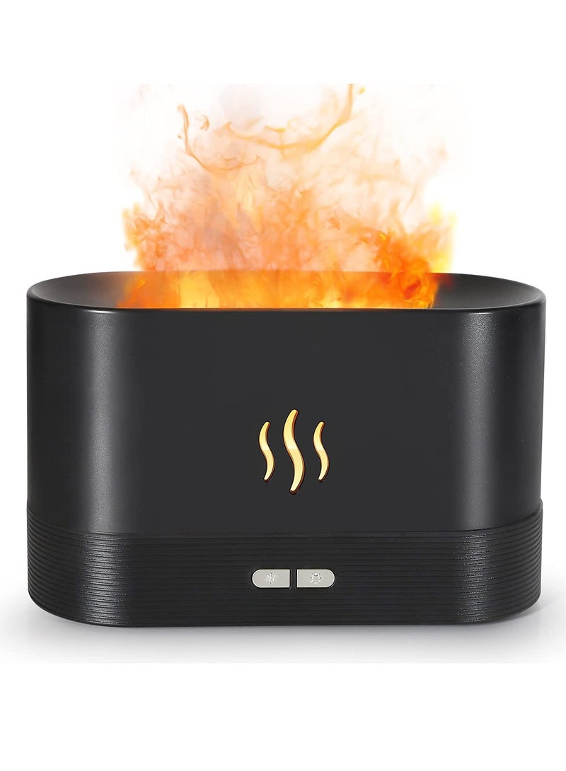 ELTRAZONE Flame Air Diffuser,Humidifier,Portable-Noiseless Aroma Diffuser for Home,Office or Yoga Essential Oil Diffuser with No-Water Auto-Off Protection(Black) - Image 1