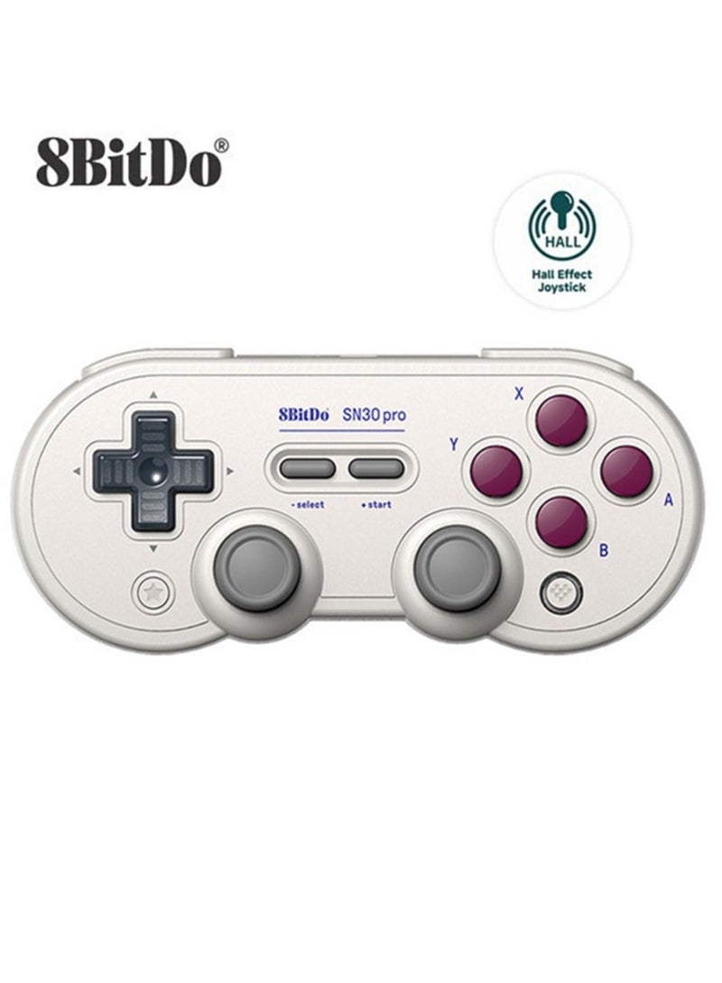 8Bitdo Classic Gamepad 8BitDo SN30 Pro Bluetooth Gaming Controller for Switch/Switch 2, PC, Apple, MacOS, Android, Steam Deck & Raspberry Pi, Two Connecting Ways of BT and USB with Hall Effect Joysticks/Clickable Joysticks, Rumble Vibration, Turbo Function, Wireless BT, Rechargeable Battery, Home and Screenshot Buttons, Perfect Classic D-pad, Working Modes of X-input, D-input, Mac mode and NS mode - Image 1