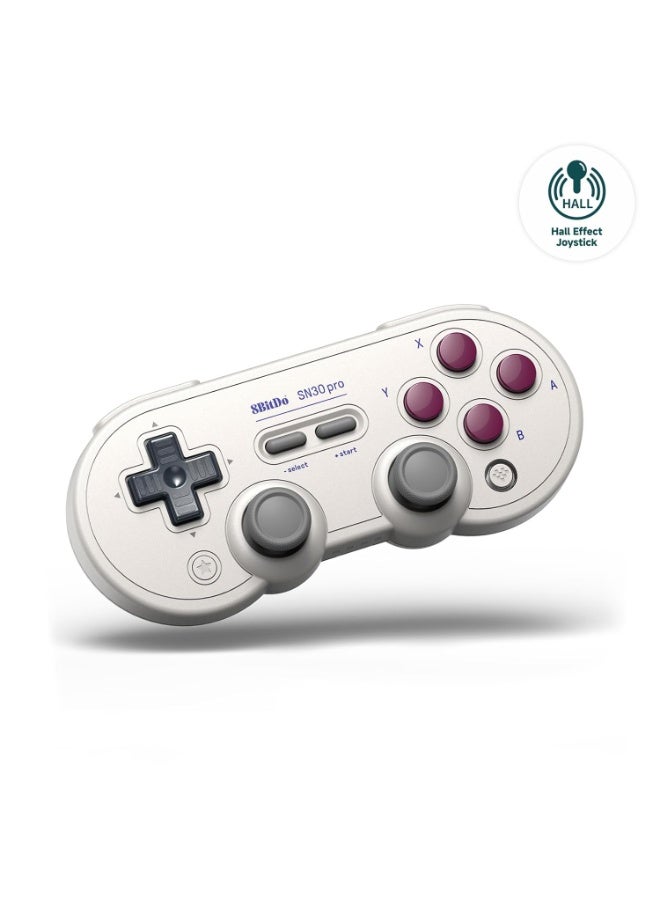 8Bitdo Classic Gamepad 8BitDo SN30 Pro Bluetooth Gaming Controller for Switch/Switch 2, PC, Apple, MacOS, Android, Steam Deck & Raspberry Pi, Two Connecting Ways of BT and USB with Hall Effect Joysticks/Clickable Joysticks, Rumble Vibration, Turbo Function, Wireless BT, Rechargeable Battery, Home and Screenshot Buttons, Perfect Classic D-pad, Working Modes of X-input, D-input, Mac mode and NS mode - Image 3