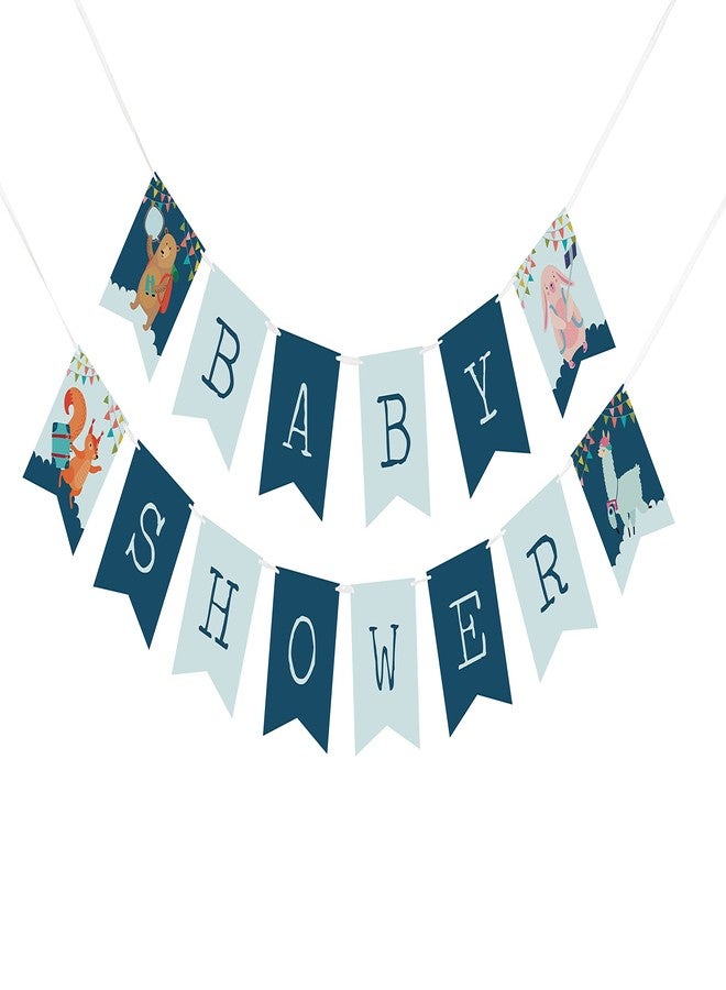 Inkdotpot Ready to Hang, Baby Shower Birthday Bunting, Pre Strung Animals Theme Baby Shower Decorations, Bunting Banner Flags - Image 1