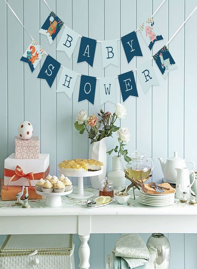 Inkdotpot Ready to Hang, Baby Shower Birthday Bunting, Pre Strung Animals Theme Baby Shower Decorations, Bunting Banner Flags - Image 5