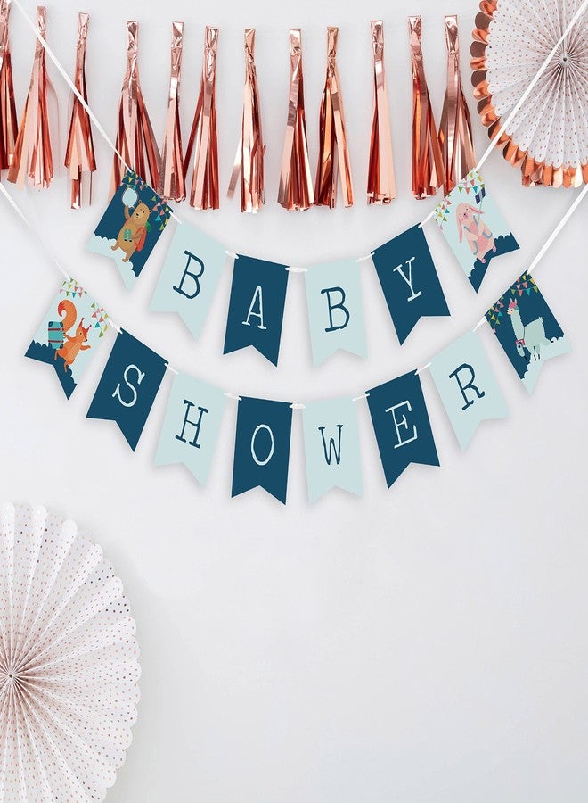 Inkdotpot Ready to Hang, Baby Shower Birthday Bunting, Pre Strung Animals Theme Baby Shower Decorations, Bunting Banner Flags - Image 2