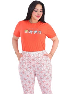 Star Tex Women's Cotton Pajama Pants Plaid Pants and Printed T-Shirt - Comfortable and Fashionable, Different Colors  - Image 1