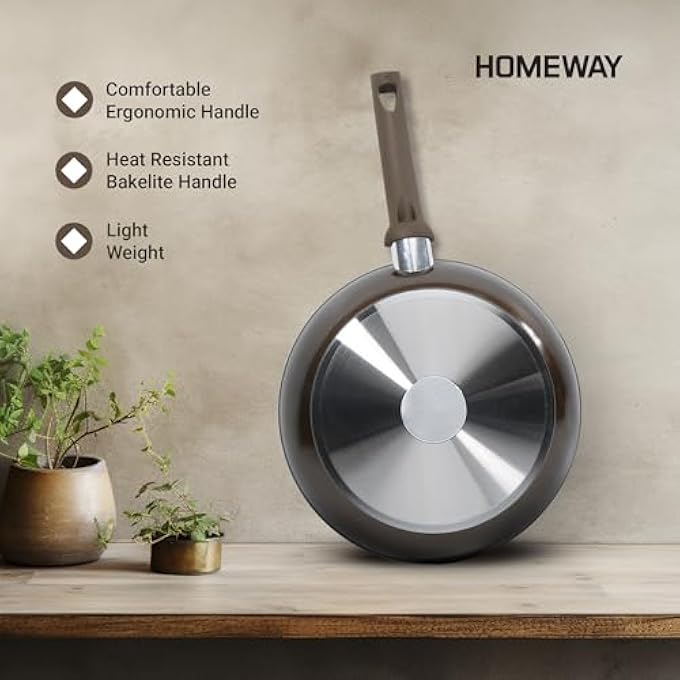 هومواي مقلاة سيراميك 22 سم غير لاصقة متينة غير سامة آمنة للاستخدام في الفرن للطهي اليومي - Image 5