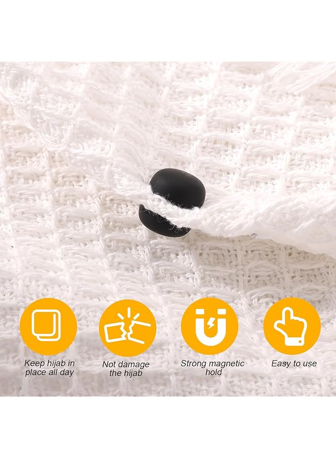 erorex 8Pcs Magnetic Hijab Pins Small Hijab Magnets Multifunctional No Snag Scarf Closure Pinless Brooch For Women Men Scarf Scarves Clothing Black - Image 4