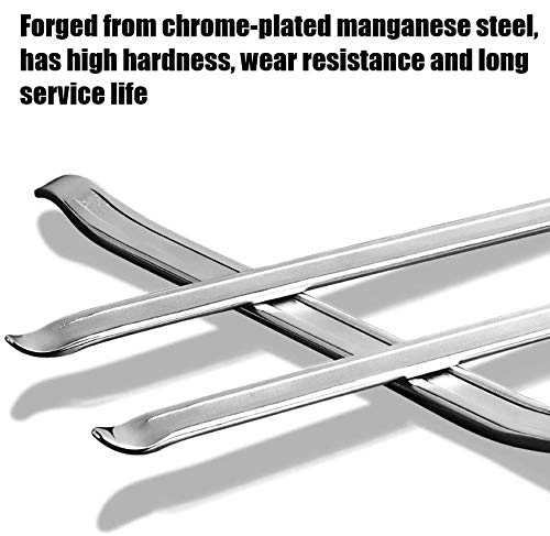 KAHEIGN 3Pcs Tyre Lever, 30cm Manganese Steel Tire Levers Spoon Tire Remover Repair Tools for Bicycle Motorcycle Bike Car Tire Changing Removing (Silver) - Image 2
