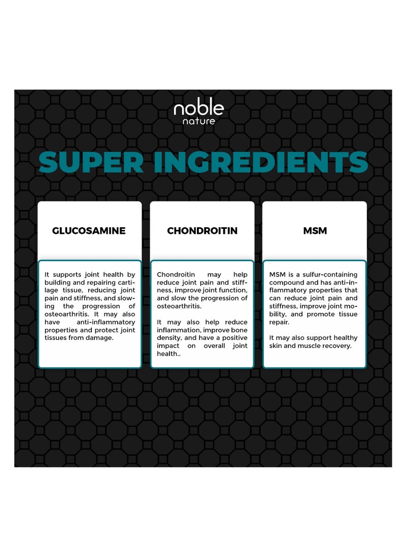 noble nature - Joint Support Supplement with Glucosamine Chondroitin Turmeric MSM Boswellia - Supports Bone & Joint Health - 60 Veg Tablets - Image 1